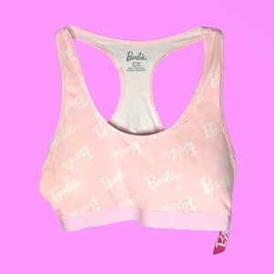 Barbie Women's Pink & White Logo Sports Bra Size XL